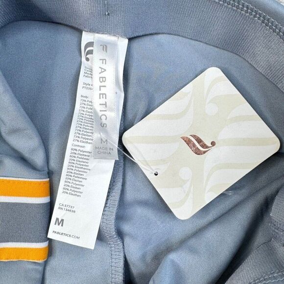 Fabletics Twisted Stripe Motion365 + Pull On Pant Gray/Yellow NEW - Picture 5 of 13